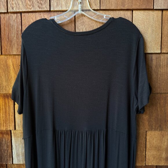 NWT J. Jill Black Relaxed Fit Jersey Knit Short Sleeve Maxi Dress w/Pockets - 1X - Picture 8 of 10